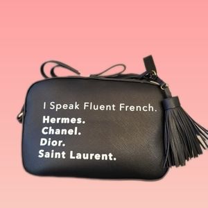 Woman's cute cross body bag|I Speak Fluent French.